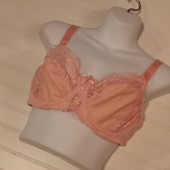 Glamorise Pink Satin & Lace Balconet Bra - Picture 9 of 15